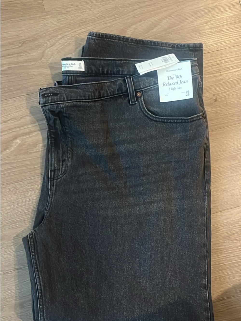 Abercrombie & Fitch 90s relaxed Jeans high Rise - Black 36/22L - Picture 2 of 3